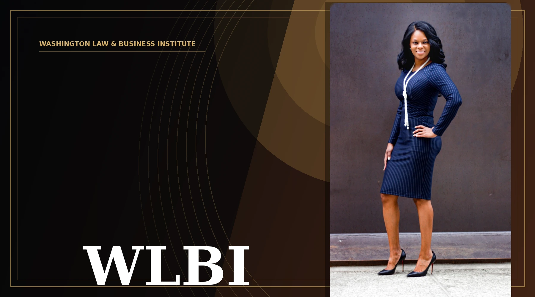 Washington Law and Business Institute hero graphic with Dr. Maudia Washington